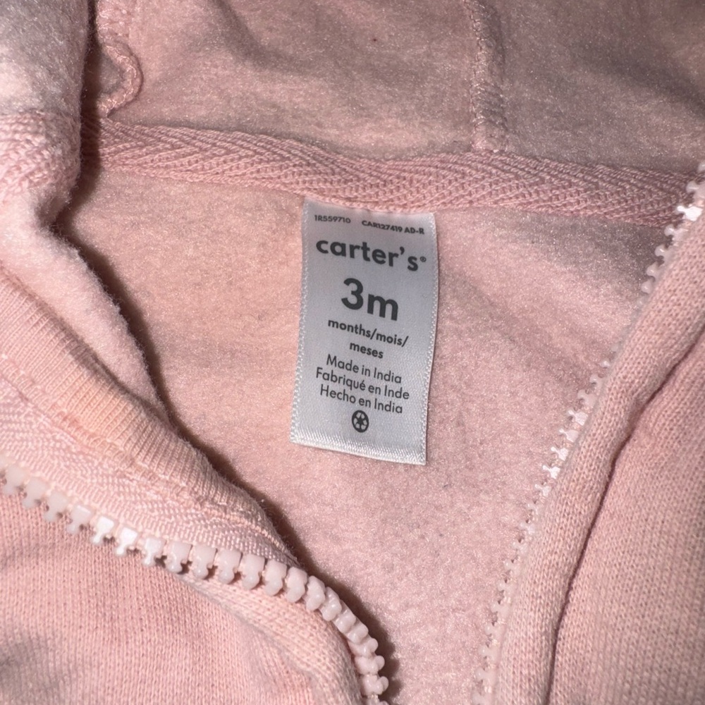 Carter's Soft Pink Infant Hoodie - Picture 3 of 4
